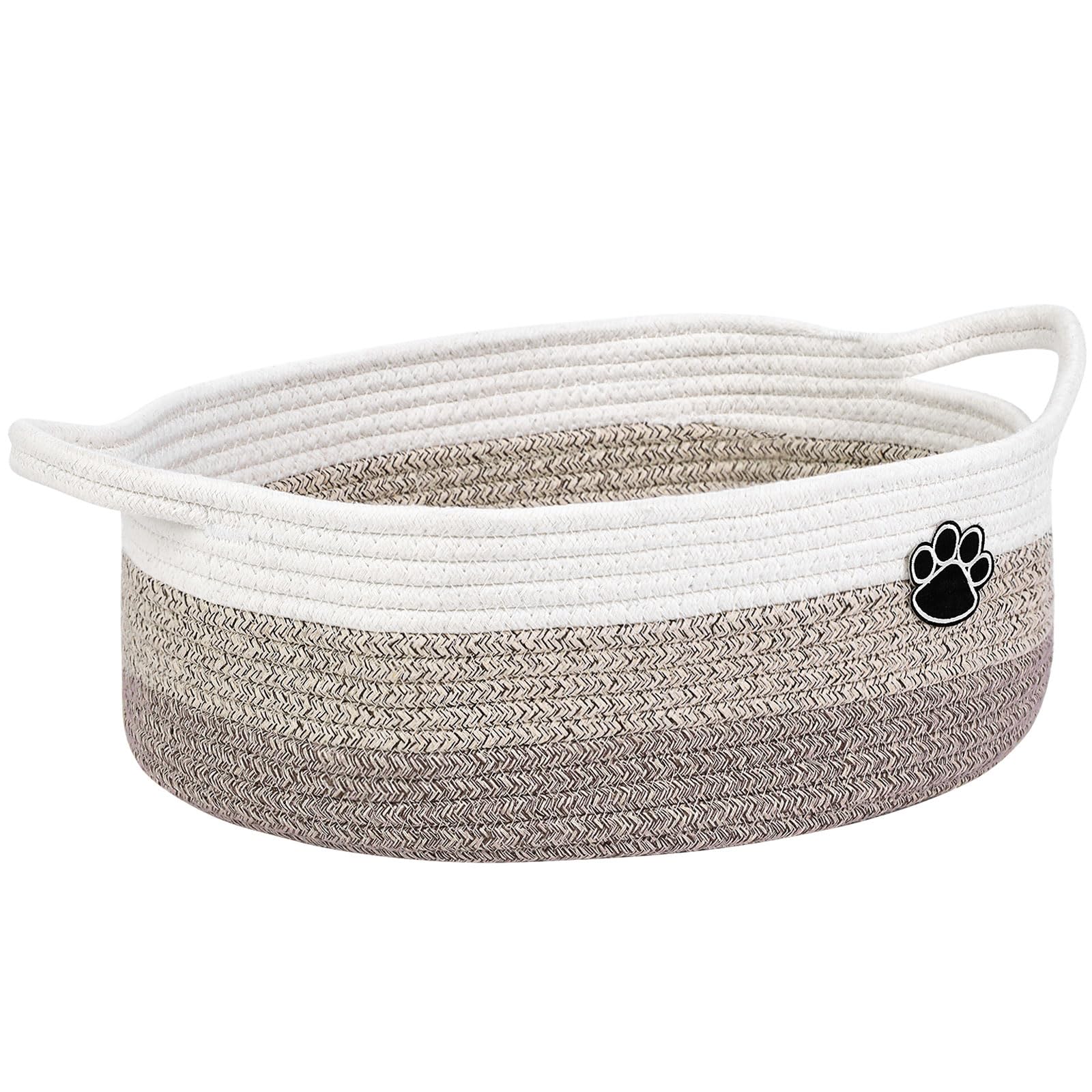 Optish dog toy basket front view showing spacious interior for toys and easy access