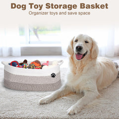 Optish dog toy basket open top for easy toy access.