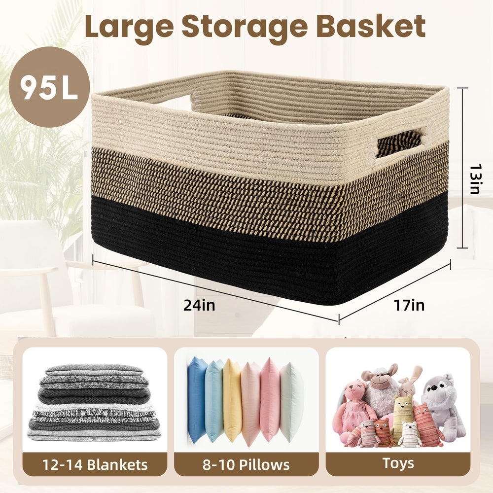Optish foldable storage basket made from soft rope material