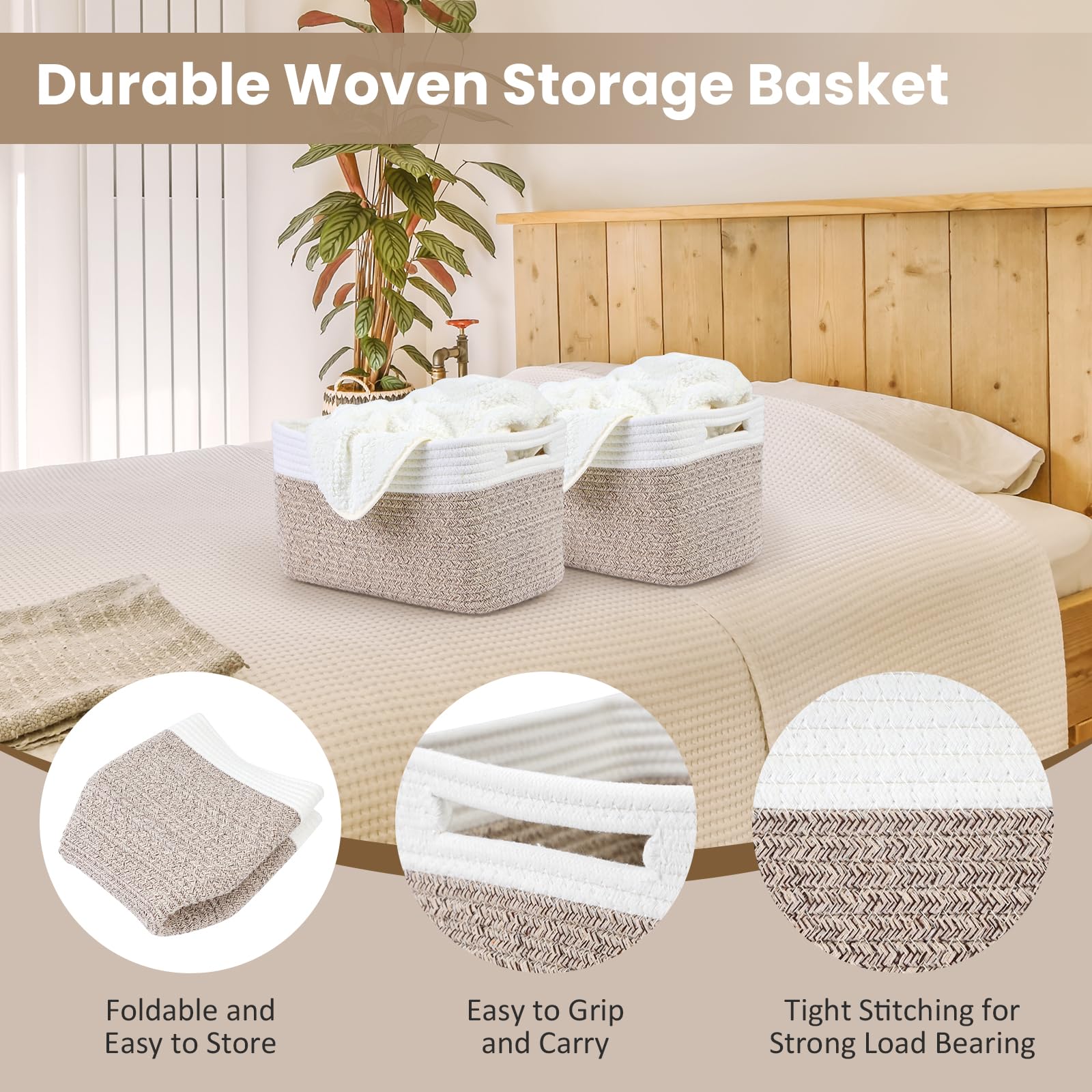 Optish foldable storage basket easy to store when not in use