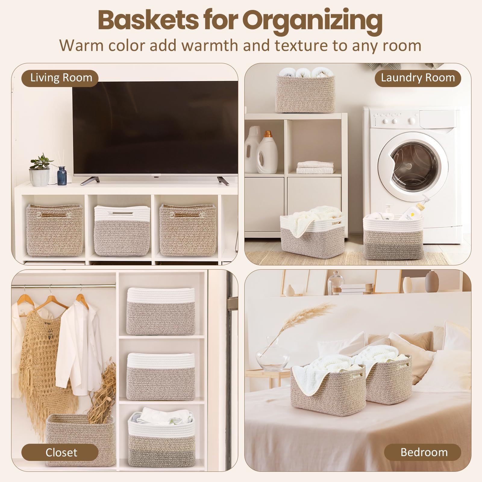 Optish rope storage basket for towels and blankets