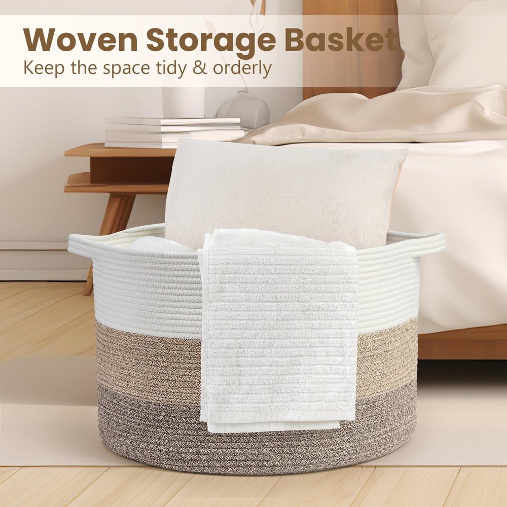 Optish Storage Basket in Bedroom Decor displays warm, modern color.