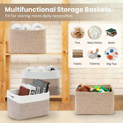 Optish storage basket on a shelf adding warm decor to a room.