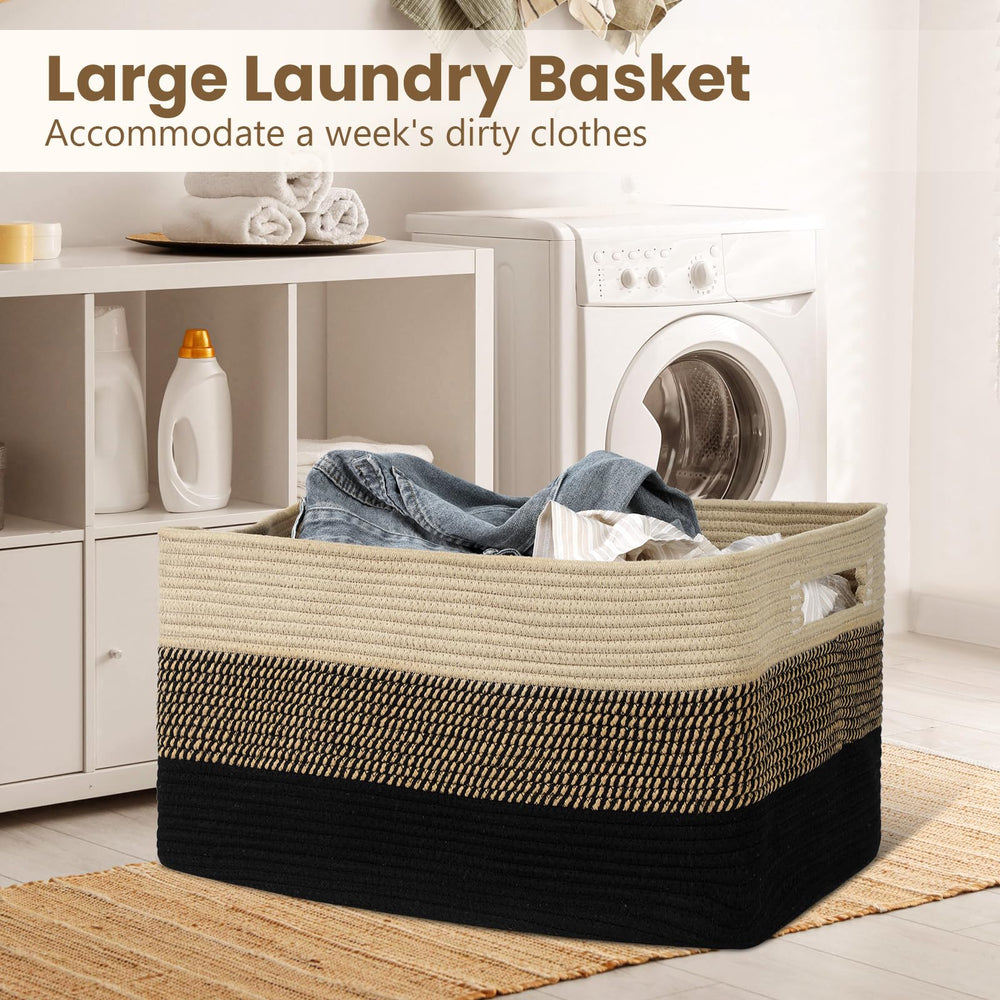 Optish woven basket close-up showing thick handles for carrying heavy items