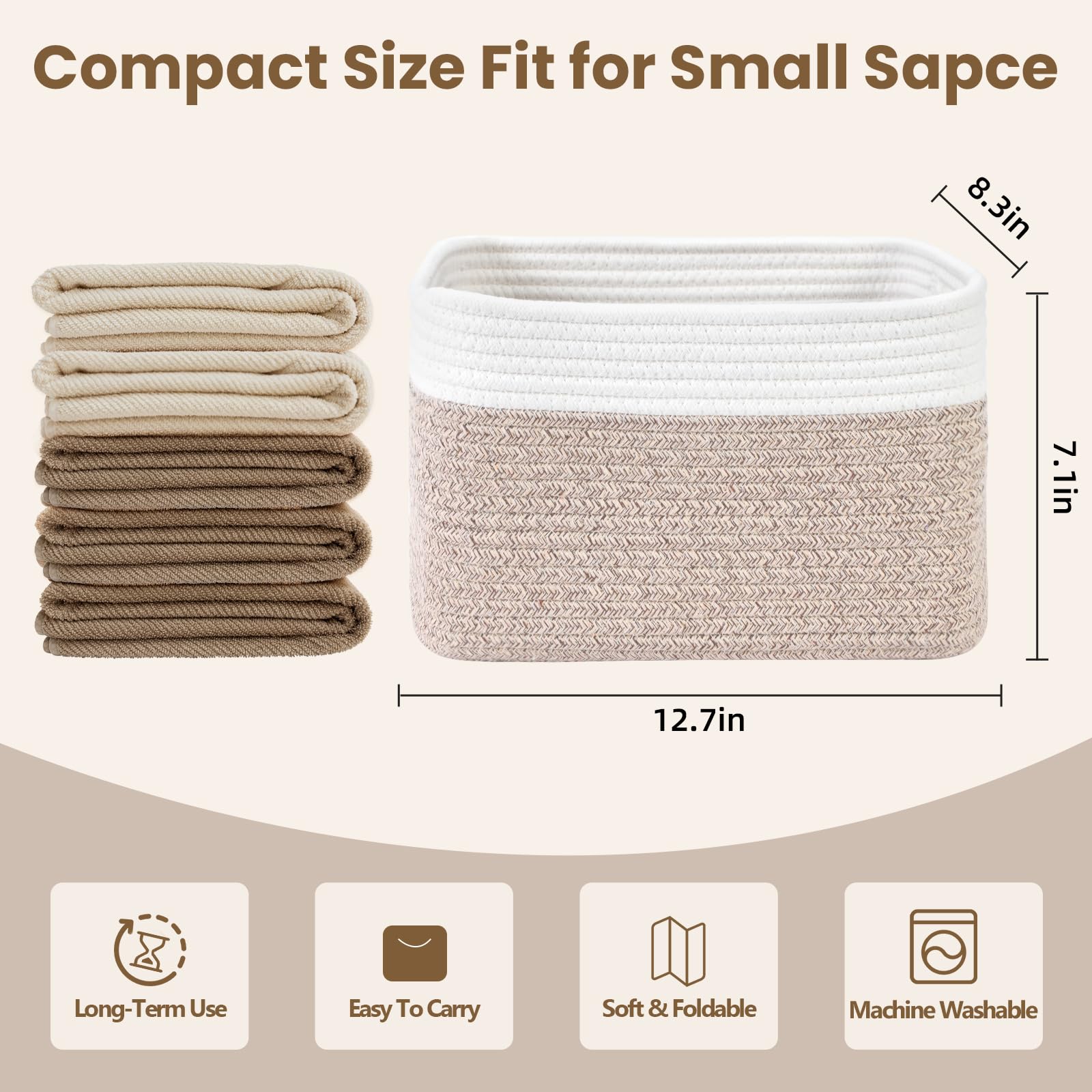 Optish basket with thick handles ideal for carrying toys and towels.