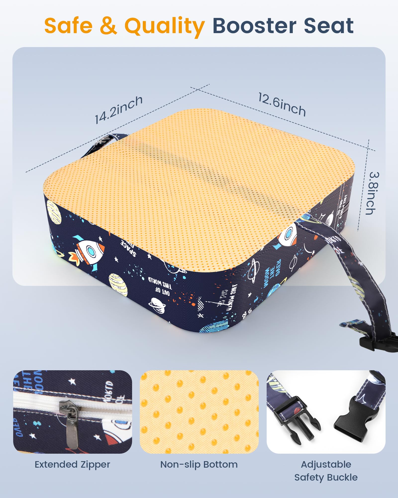 OPZAVYA 3.8 inch foam boost raises child to table height for better posture