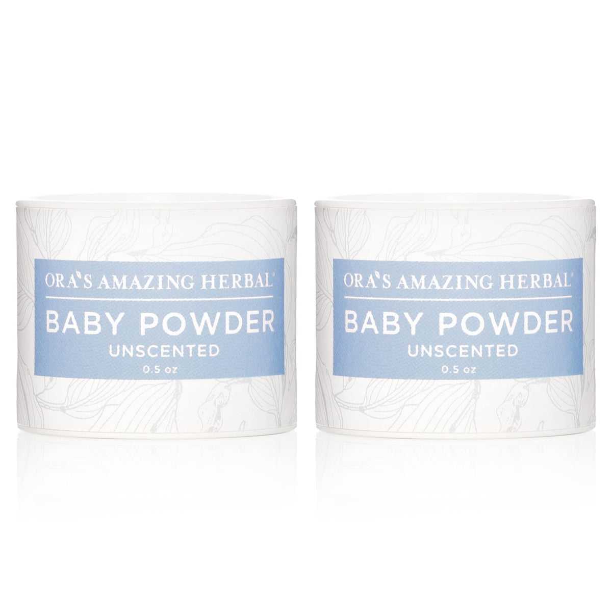 Ora's Amazing Herbal talc-free baby powder travel pack front view for on-the-go moisture control