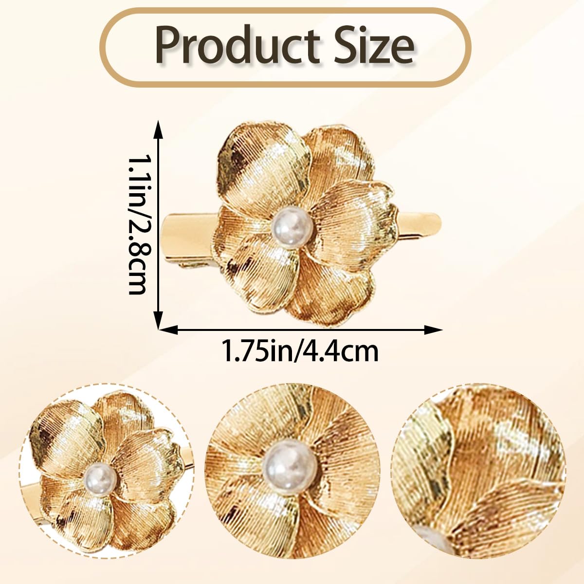 Ordeonrus pearl-embellished flower clip closeup for refined wedding or party looks.