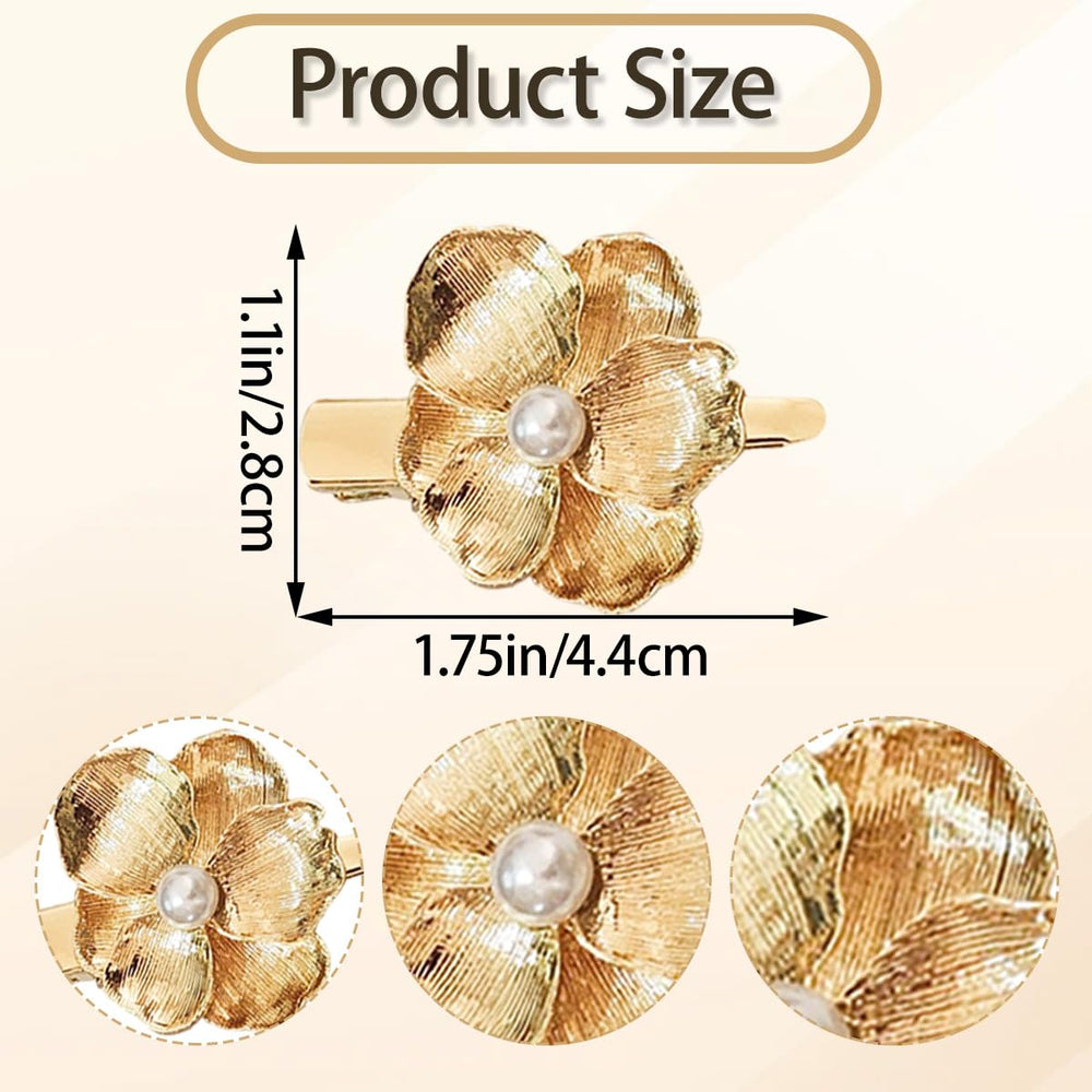 Ordeonrus pearl-embellished flower clip closeup for refined wedding or party looks.