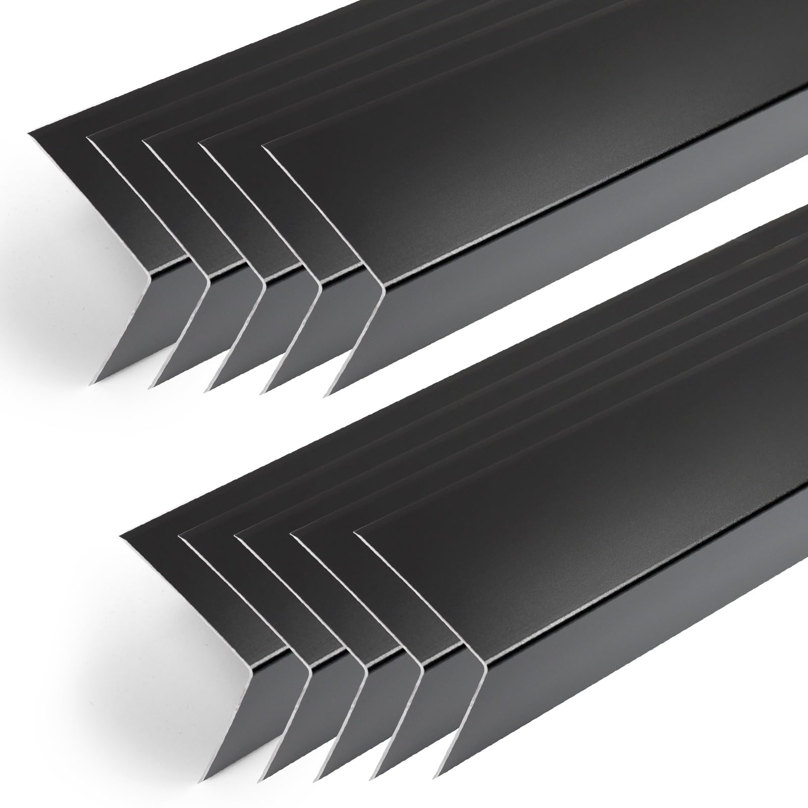 Orechic 10Pack 48in metal corner protector front view in black aluminum