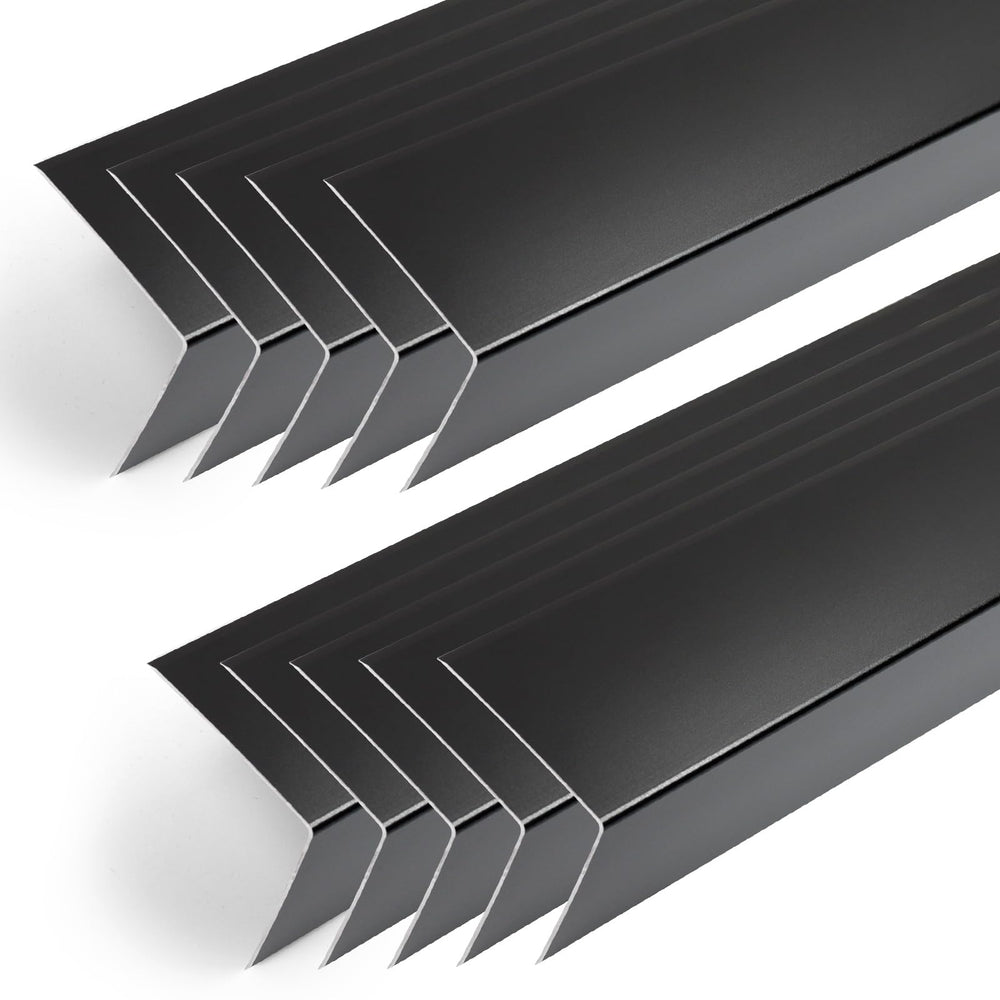 Orechic 10Pack 48in metal corner protector front view in black aluminum