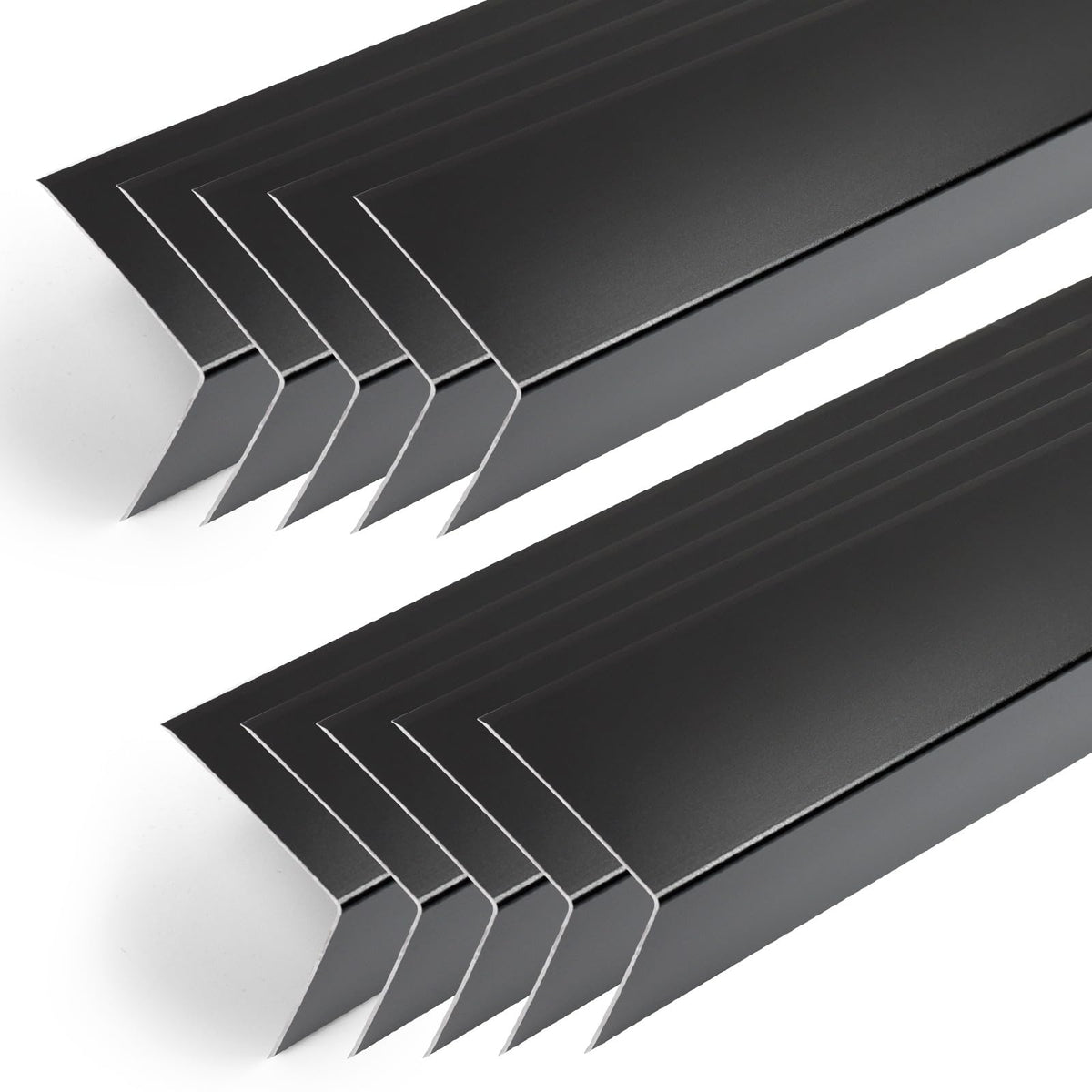 Orechic 10Pack 48in metal corner protector front view in black aluminum
