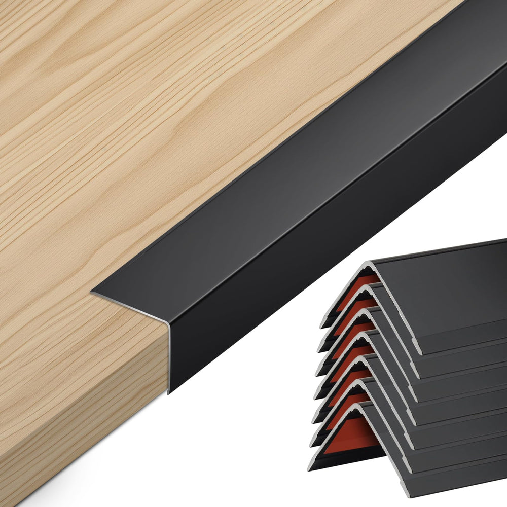 Orechic 8PCS 48in black aluminum corner protector showing edge protection for walls.