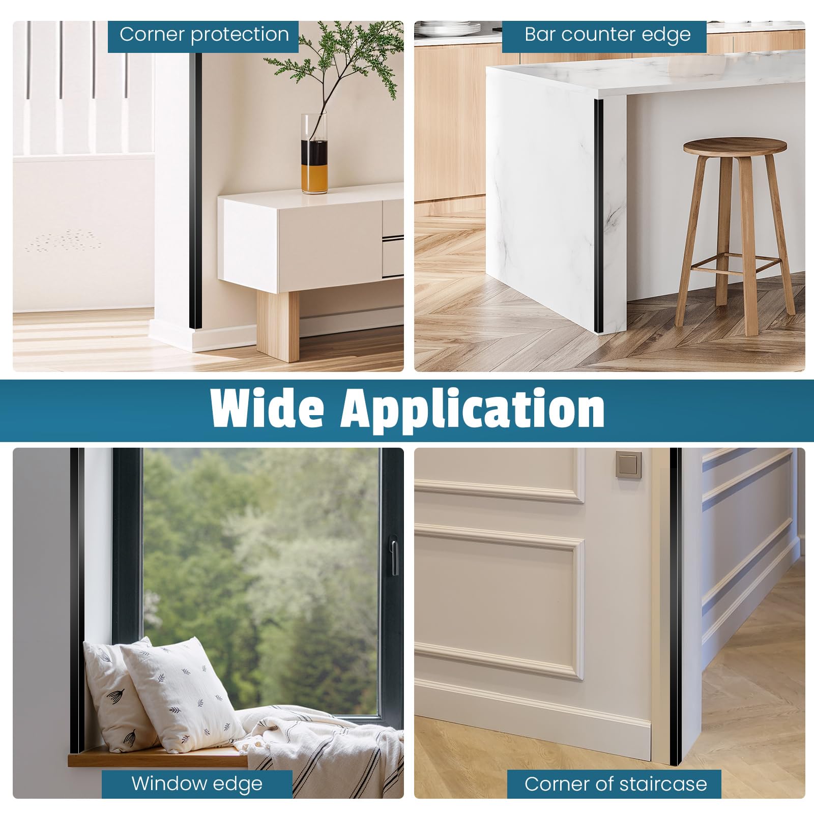 Orechic peel-and-stick corner guard for quick, tool-free installation.