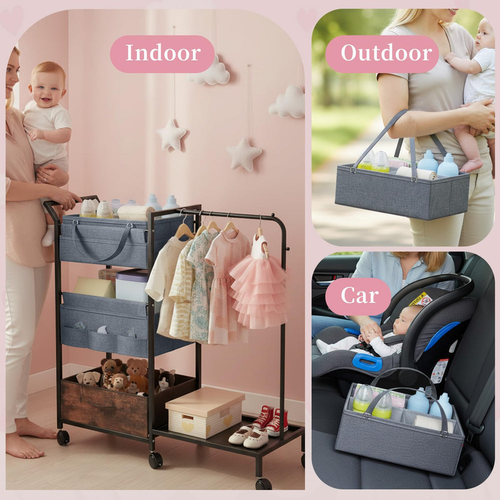 Orekemo mobile baby storage cart ideal as a closet or toiletries station.