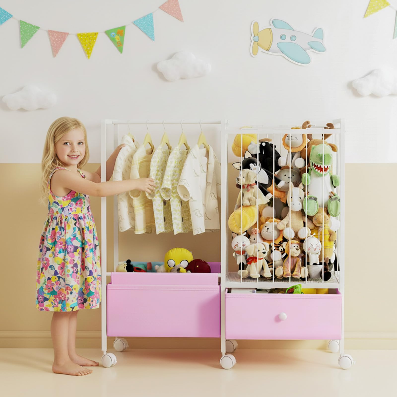 Orekemo fabric drawer provides hidden storage for books and small items.