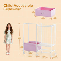 Orekemo garment rack suited for playroom organization.