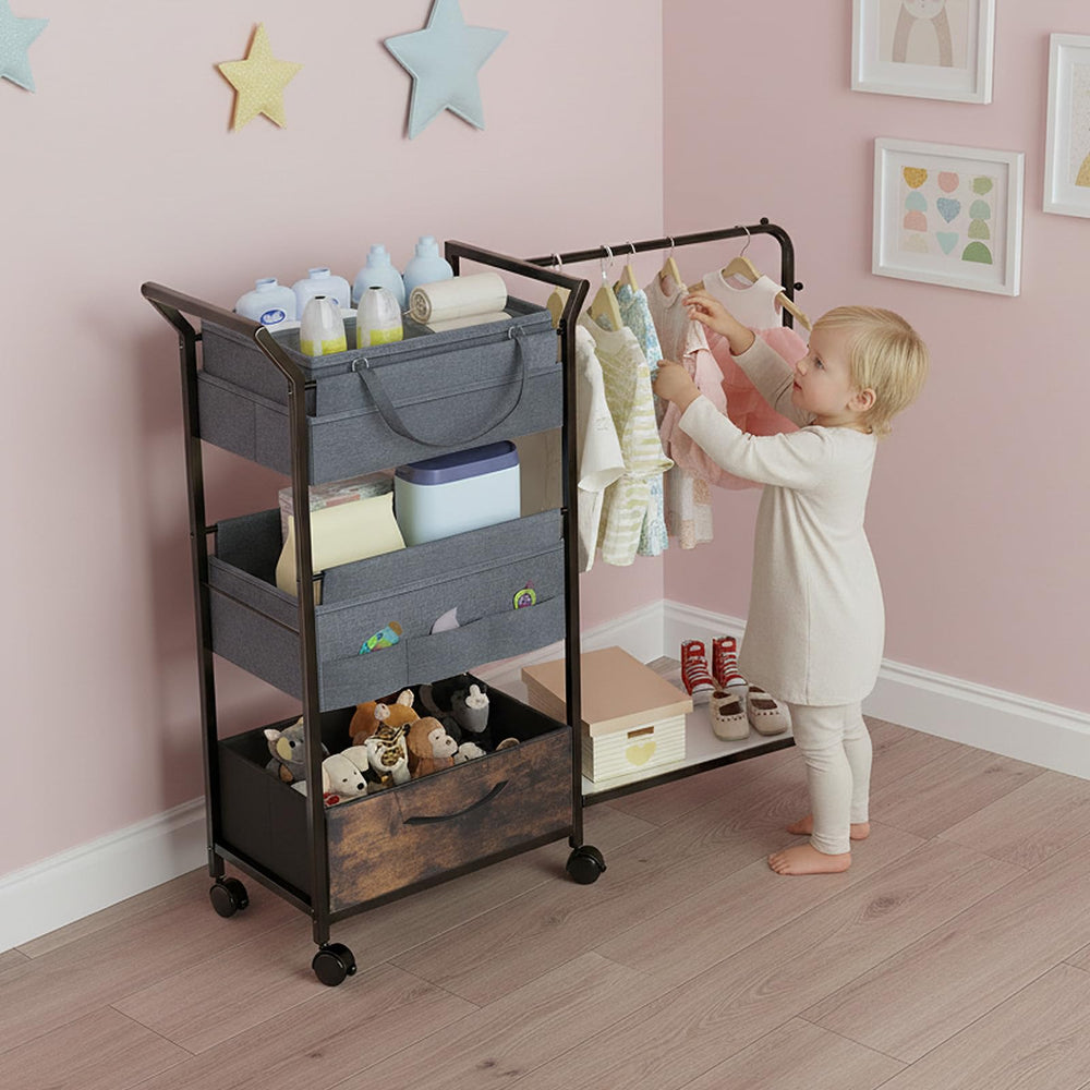 Orekemo all-in-one storage cart suitable for nursery, bathroom, and beyond.
