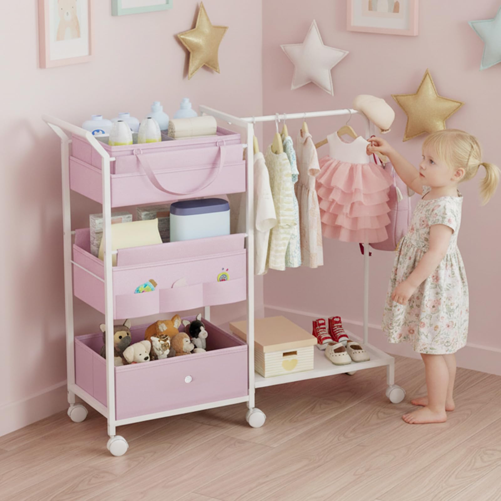Orekemo large-capacity storage cart fits nurseries, bathrooms, and play areas.