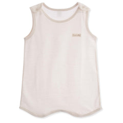 Organic Boom baby mesh jacquard vest beige, breathable for sensitive skin.