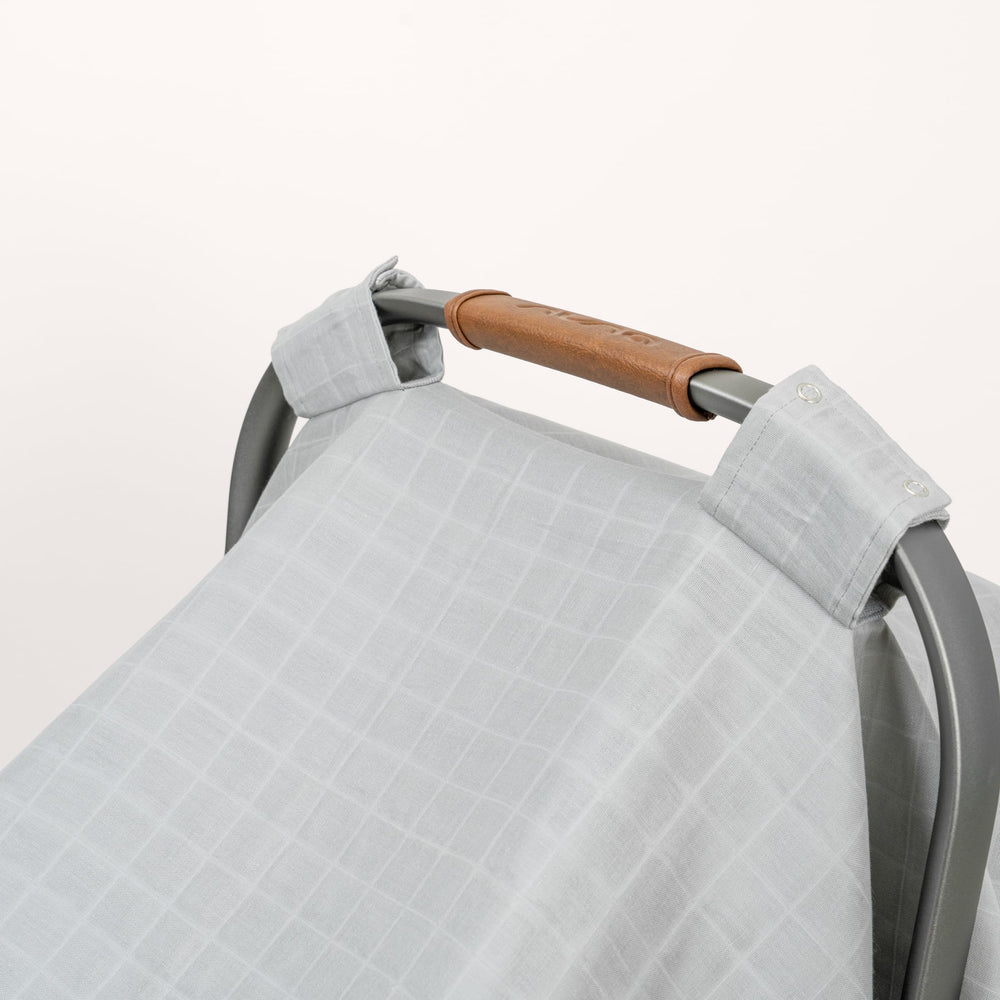 Organic Cotton Mart infant car seat cover with universal fit protects privacy.