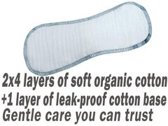 Organic cotton pads close-up highlighting soft yarn texture for comfortable wear.