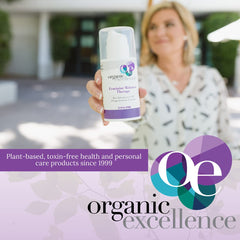 Organic Excellence Progesterone Cream application on arm shows easy daily use.