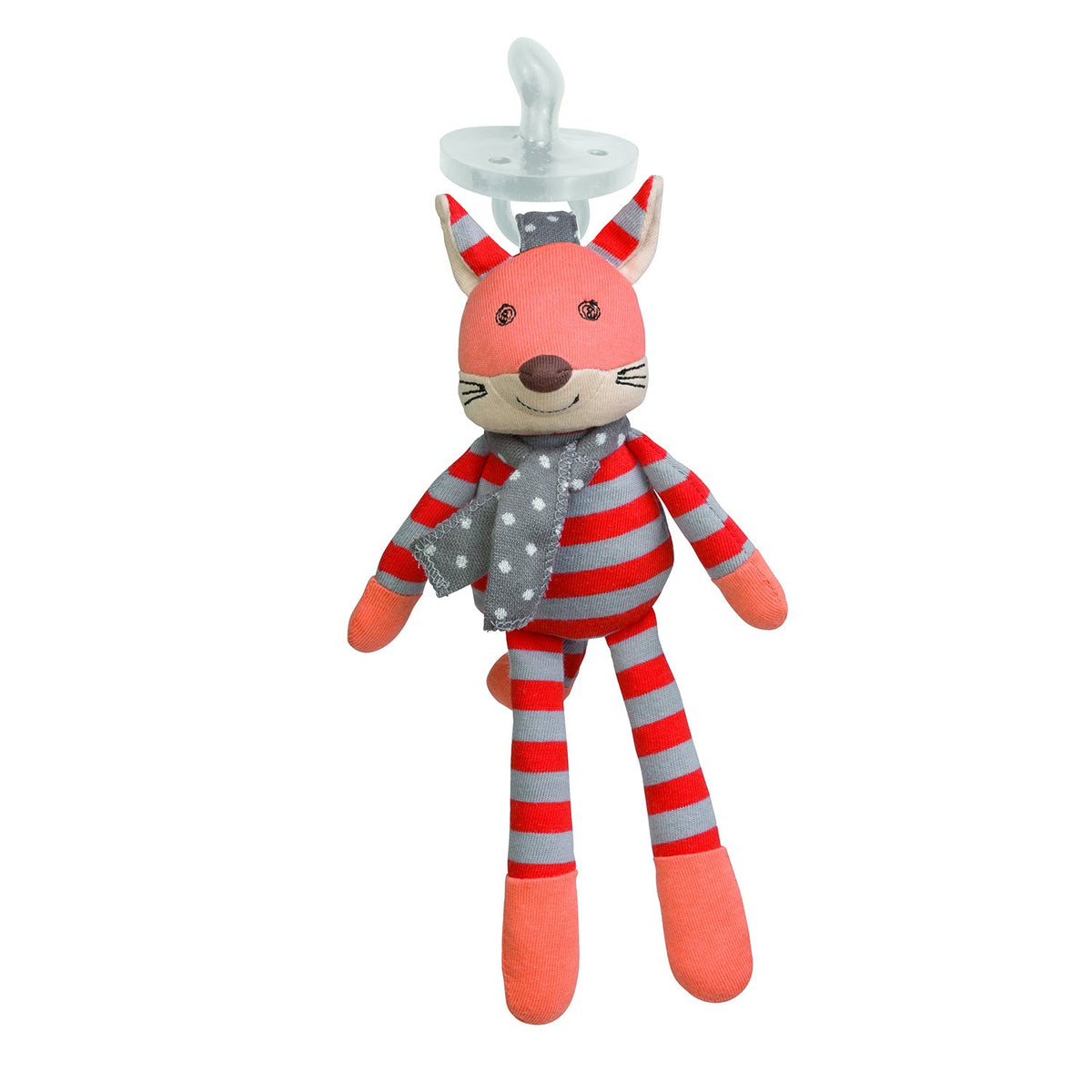 Organic Farm Buddies Frenchy Fox Pacifier Buddy with rattle and crinkle for sensory play