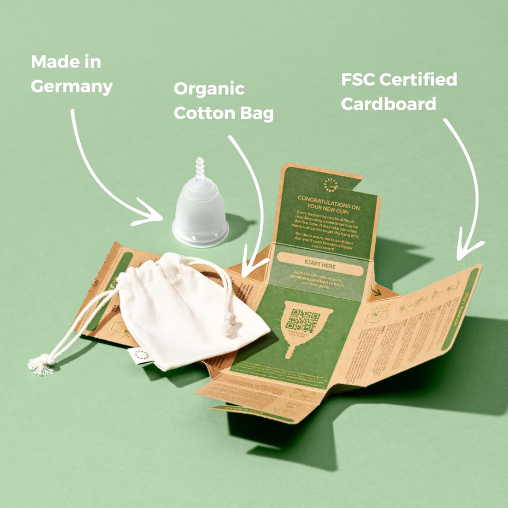 OrganiCup holds the equivalent of three tampons for reliable protection.