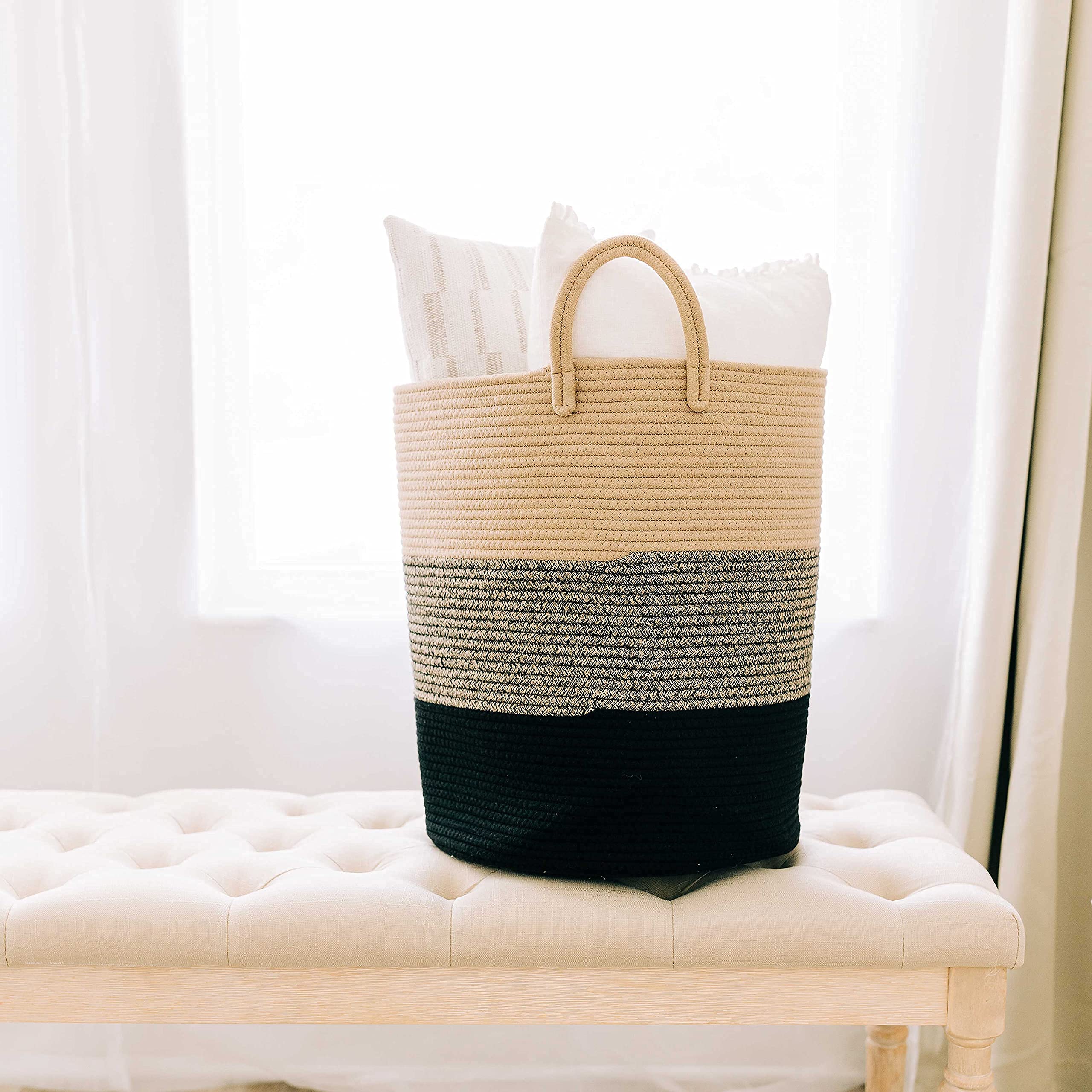 OrganiHaus bathroom hamper in a tidy bathroom setup