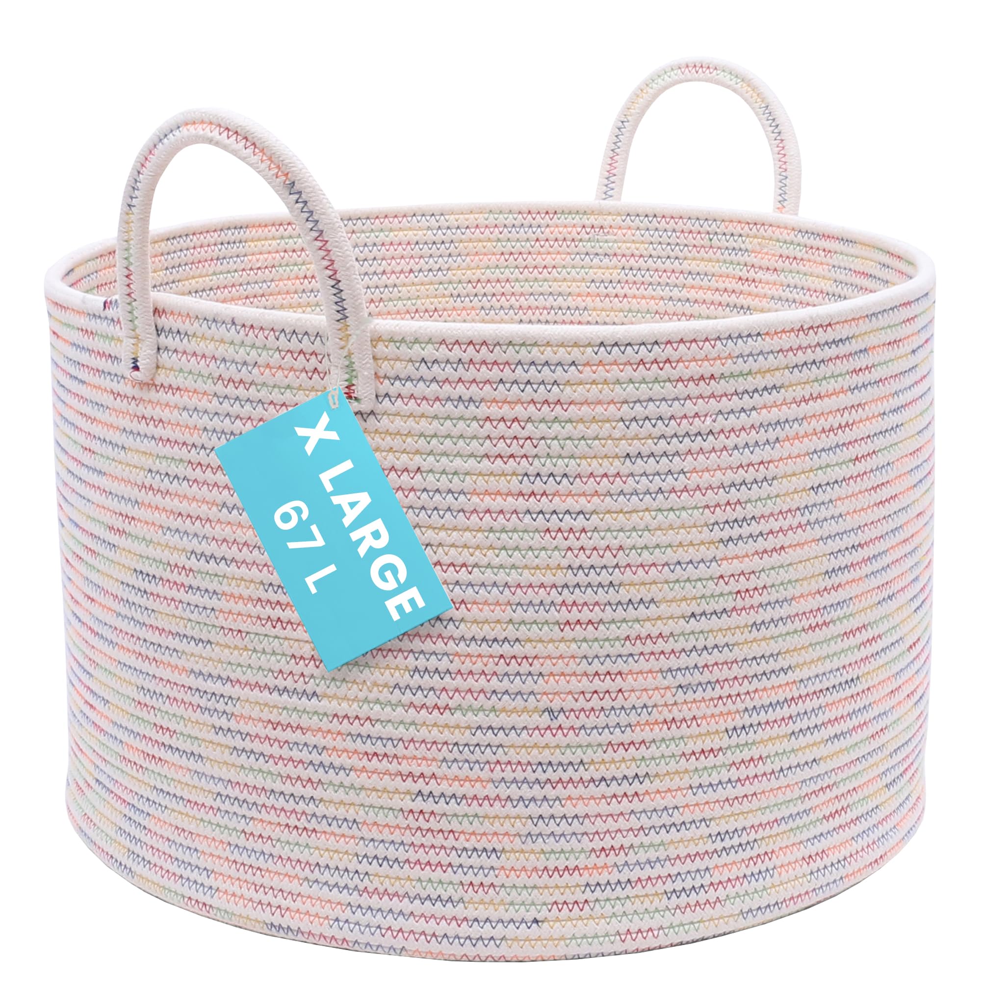 OrganiHaus large woven basket closeup weave, sturdy handwoven texture for stylish storage.