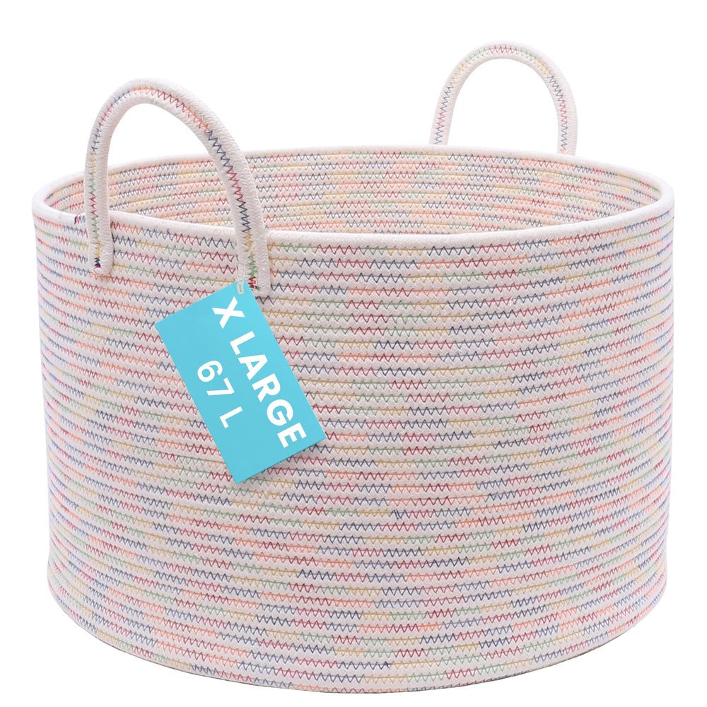 OrganiHaus large woven basket closeup weave, sturdy handwoven texture for stylish storage.