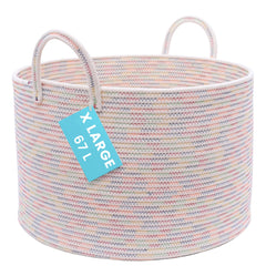 OrganiHaus large woven basket closeup weave, sturdy handwoven texture for stylish storage.