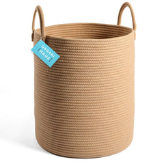 OrganiHaus large woven laundry basket with handles for easy organization of clothes and blankets