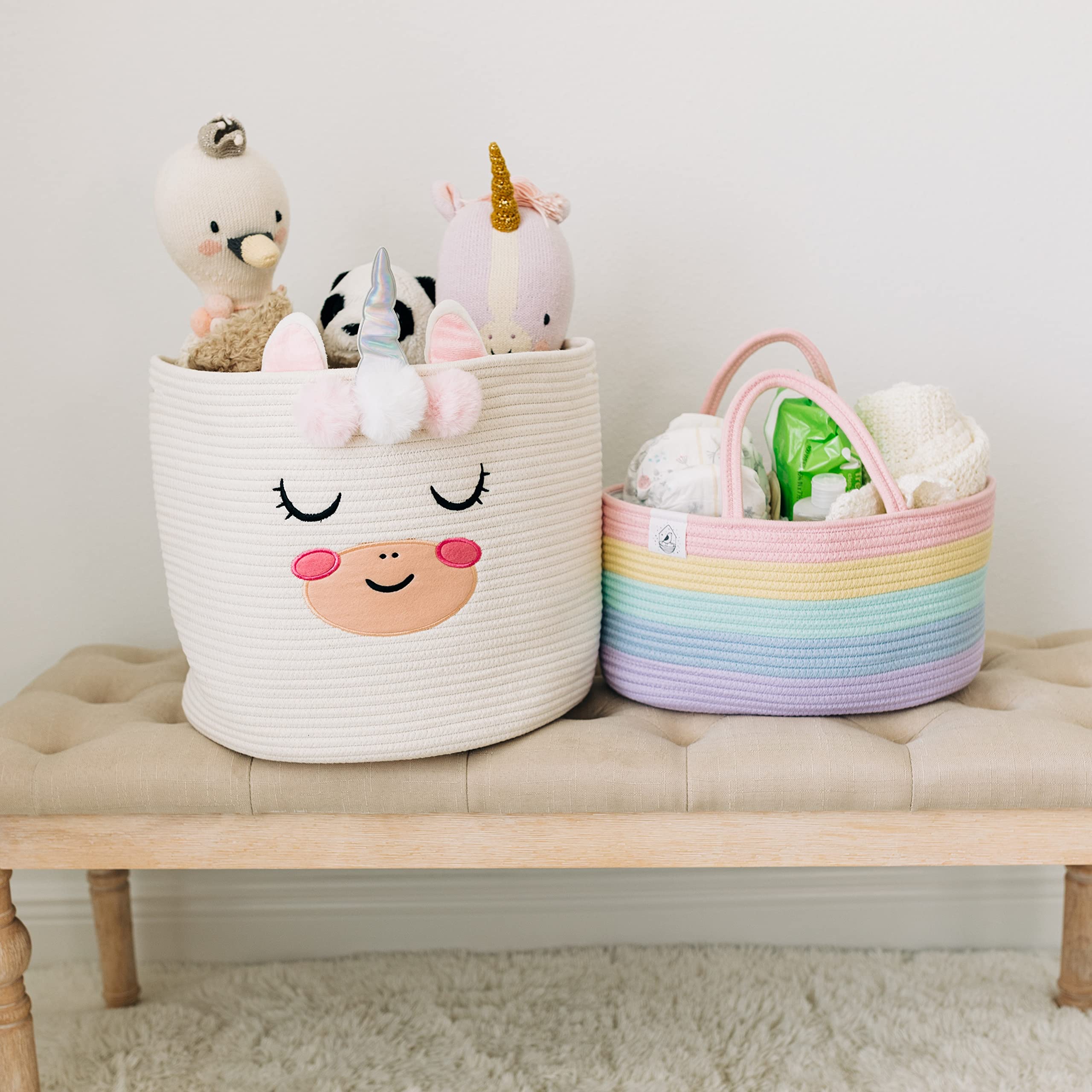 OrganiHaus pastel rainbow caddy collapsible for compact storage when not in use