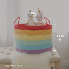 OrganiHaus Rainbow Basket handles for easy carrying and quick cleanup