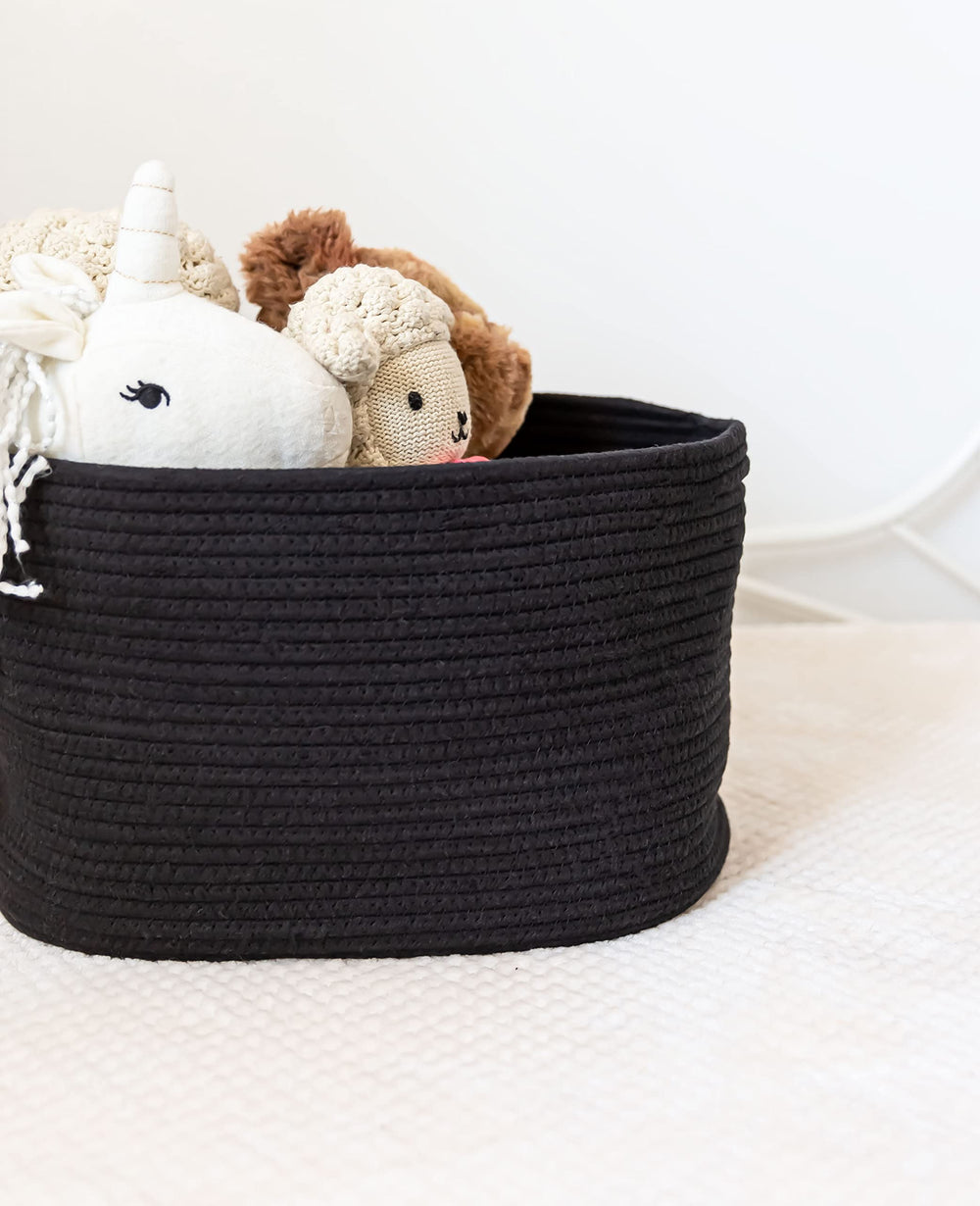 OrganiHaus woven storage basket shelf basket doubles as decor and storage.