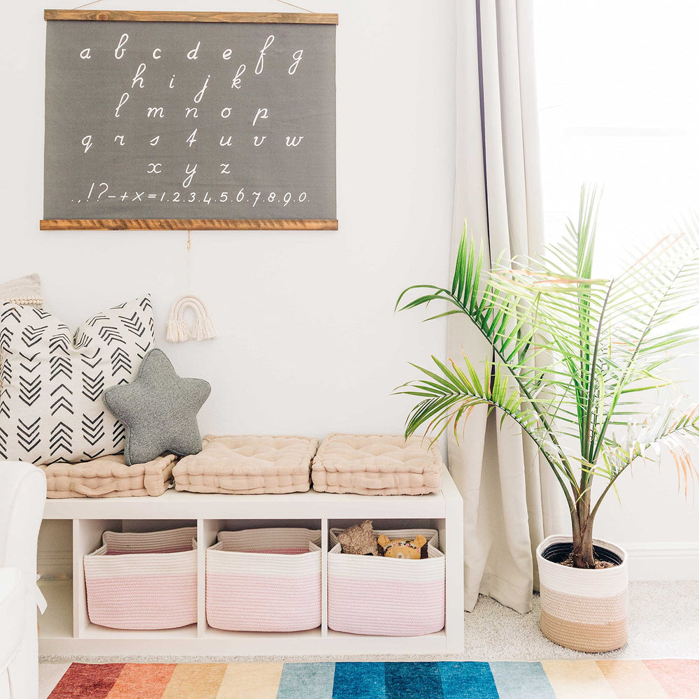 OrganiHaus bathroom storage basket doubles as a stylish linen organizer.