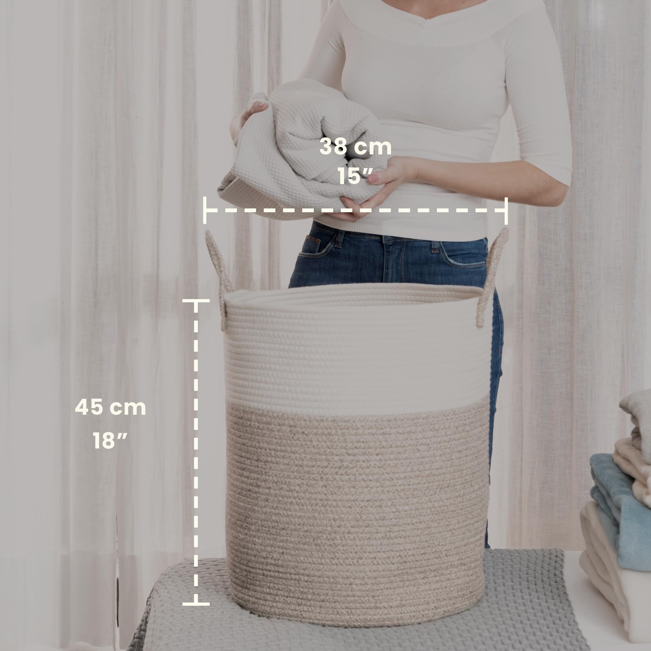 OrganiHaus cotton rope texture basket showcasing artisanal charm for toy storage