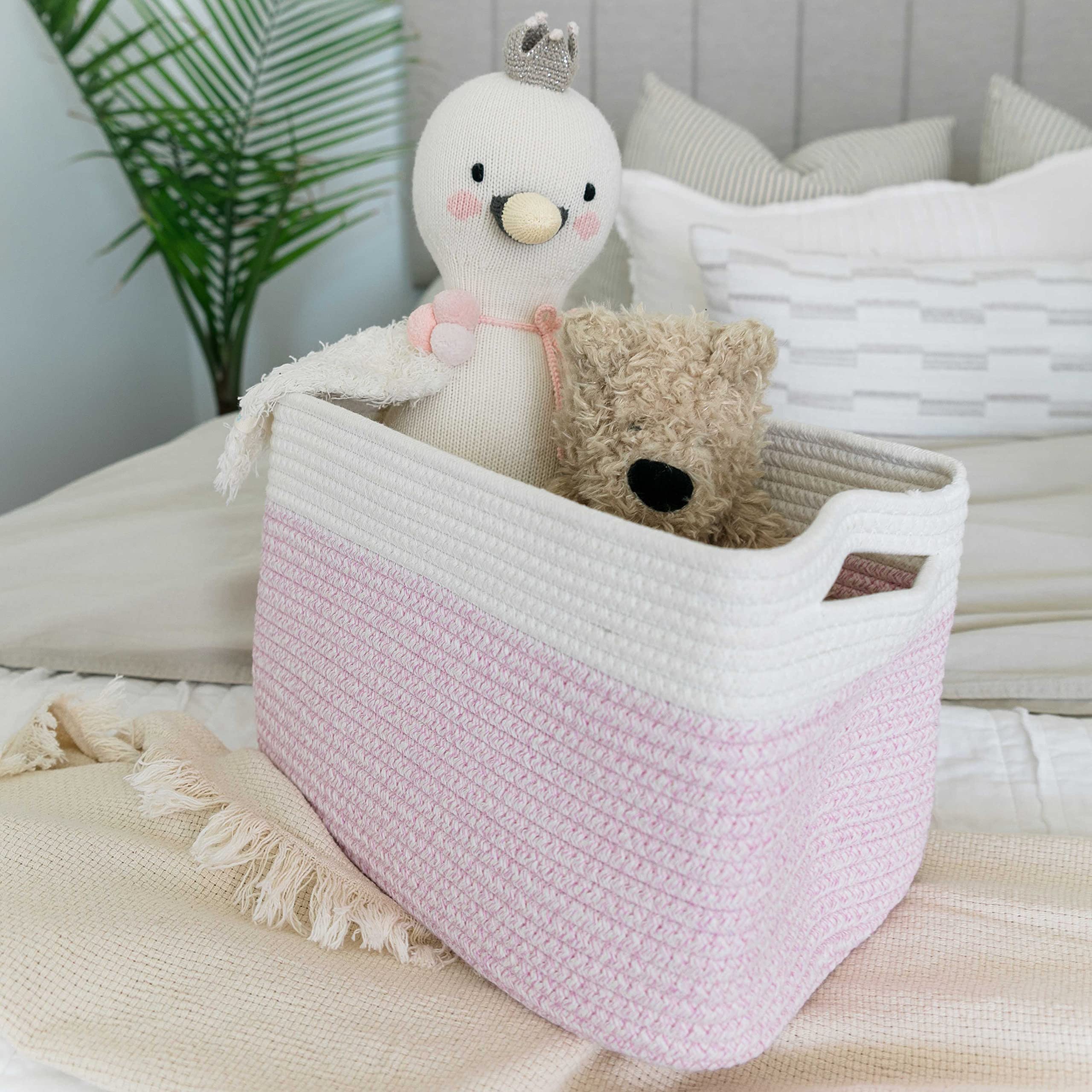 OrganiHaus nursery basket stores baby essentials with gentle texture.