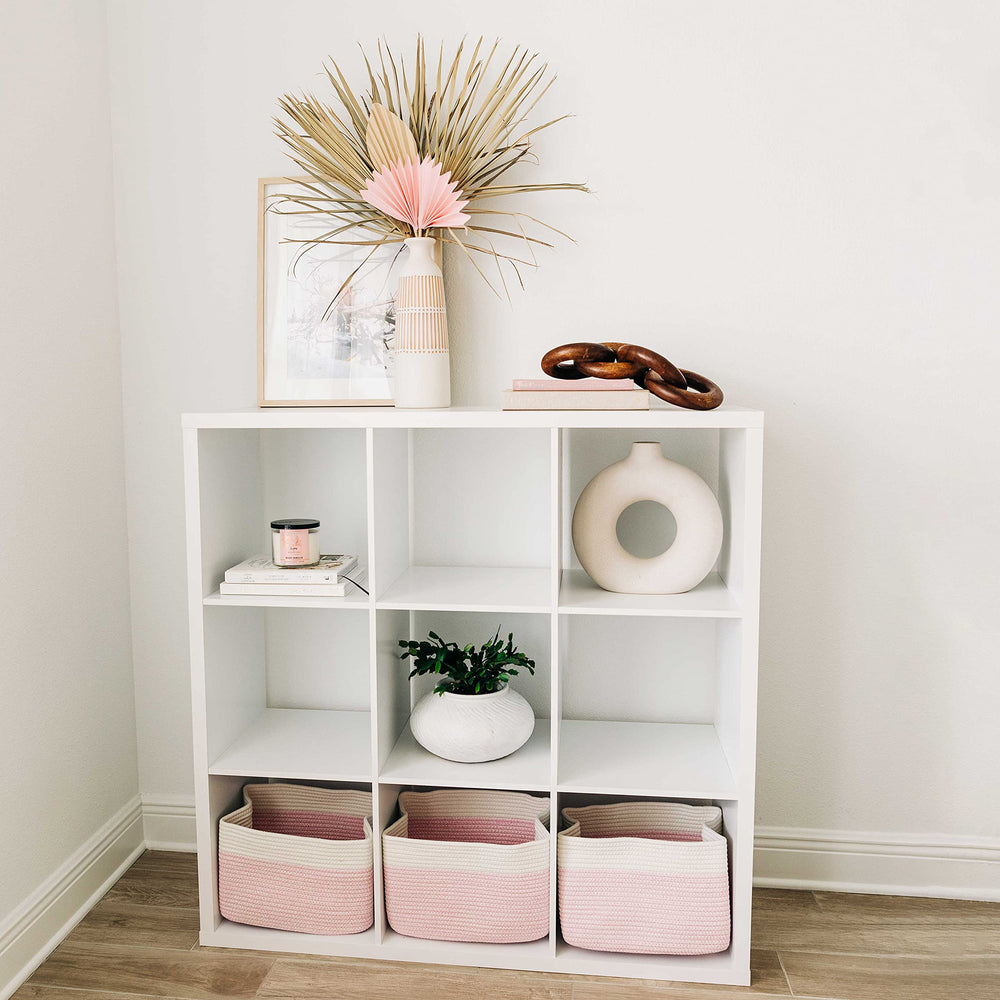 OrganiHaus towel storage basket keeps bathroom linens neat and reachable.