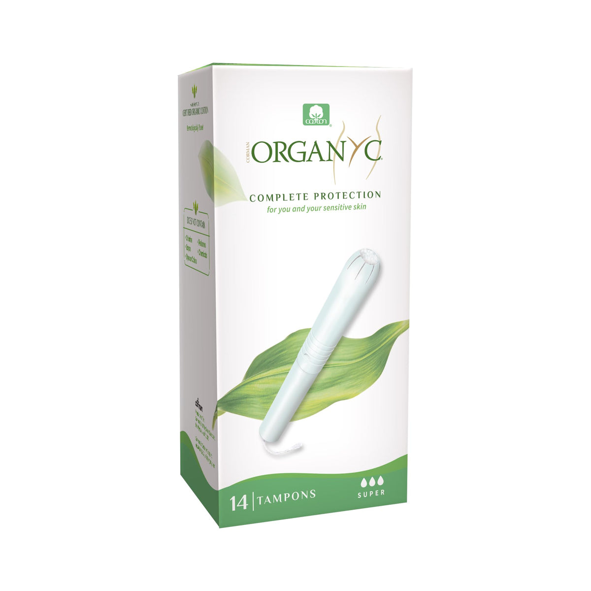 Organyc tampon packaging with cardboard applicator showing eco-friendly design.
