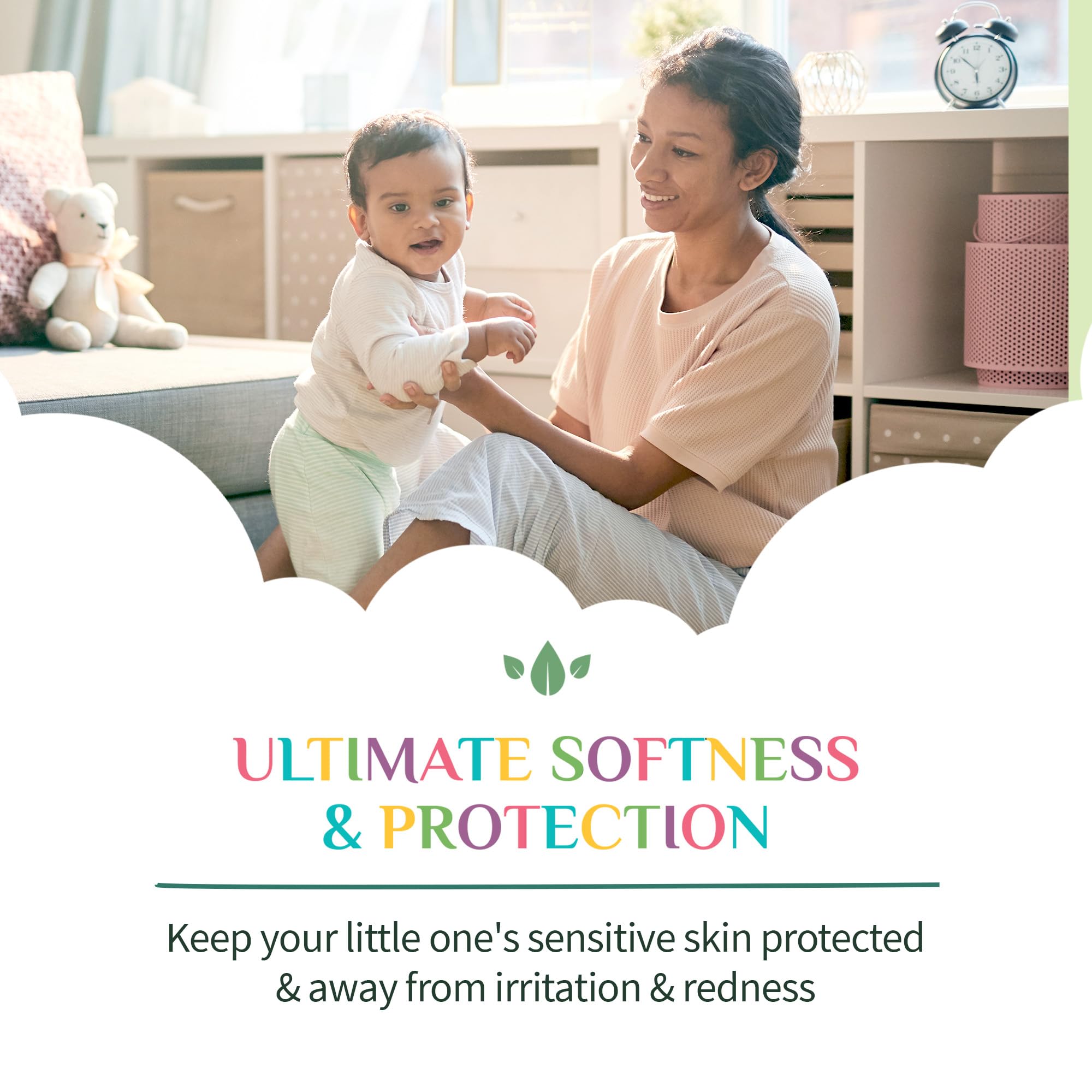 Organyc diaper liner emphasizes hypoallergenic natural fibers for baby skin.