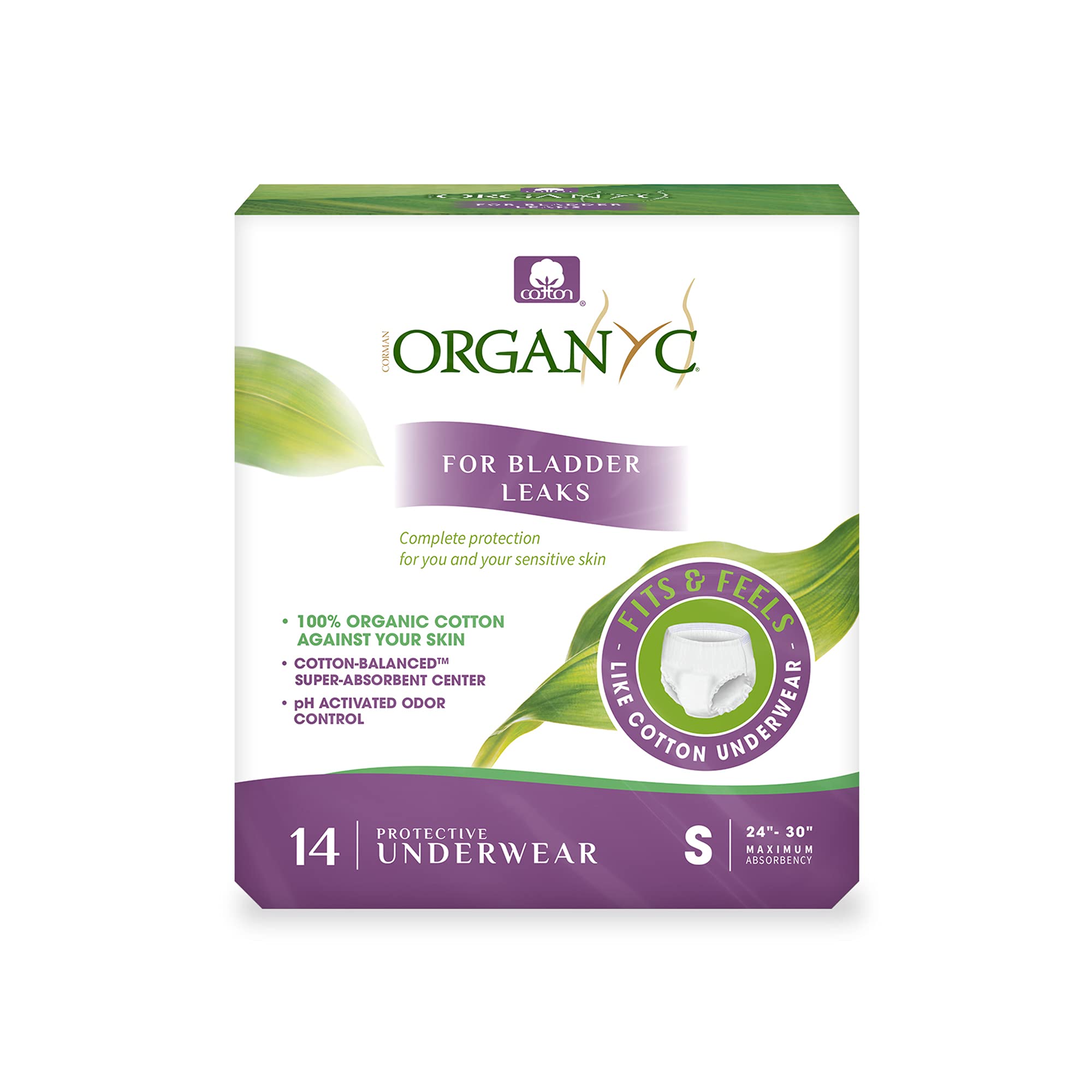 Organyc packaging closeup highlights organic cotton design for comfort