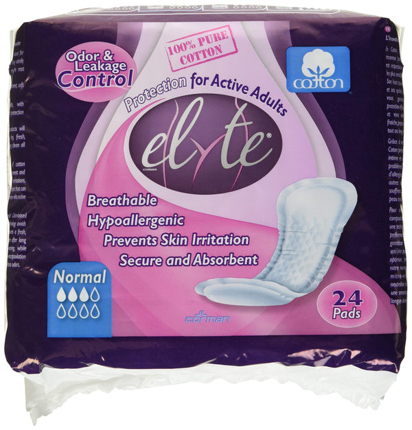 Organyc Elyte cotton-core pad with pure cotton lining for skin-friendly protection.