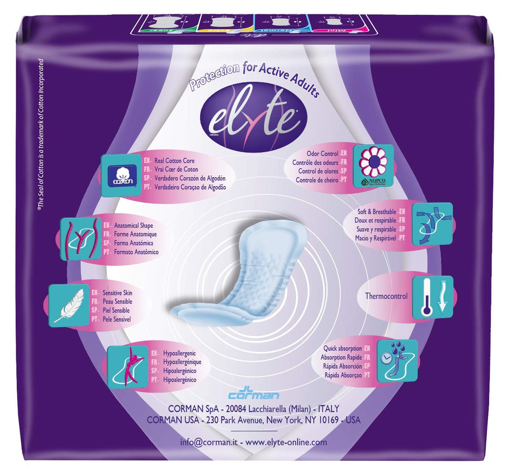 Organyc Elyte Light Inco Pads quick absorption demonstrates moisture control throughout the day.