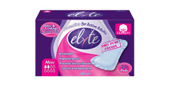Organyc Elyte packaging highlights 100% cotton pads for sensitive skin.