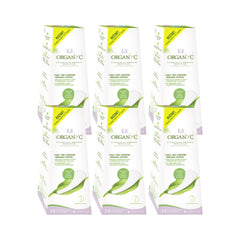 Organyc foldable tanga panty liner six-pack for discreet daily protection.