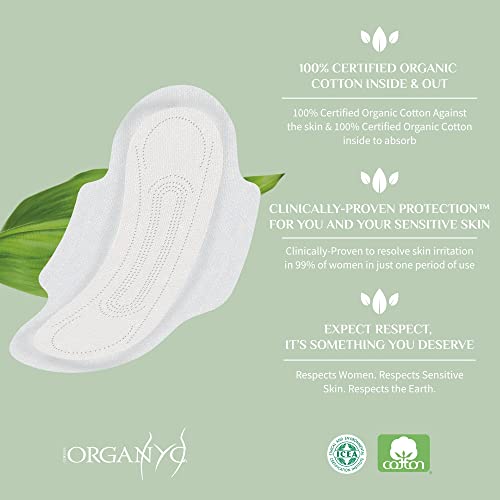 Organyc heavy flow pads textured absorbent surface highlights strength.