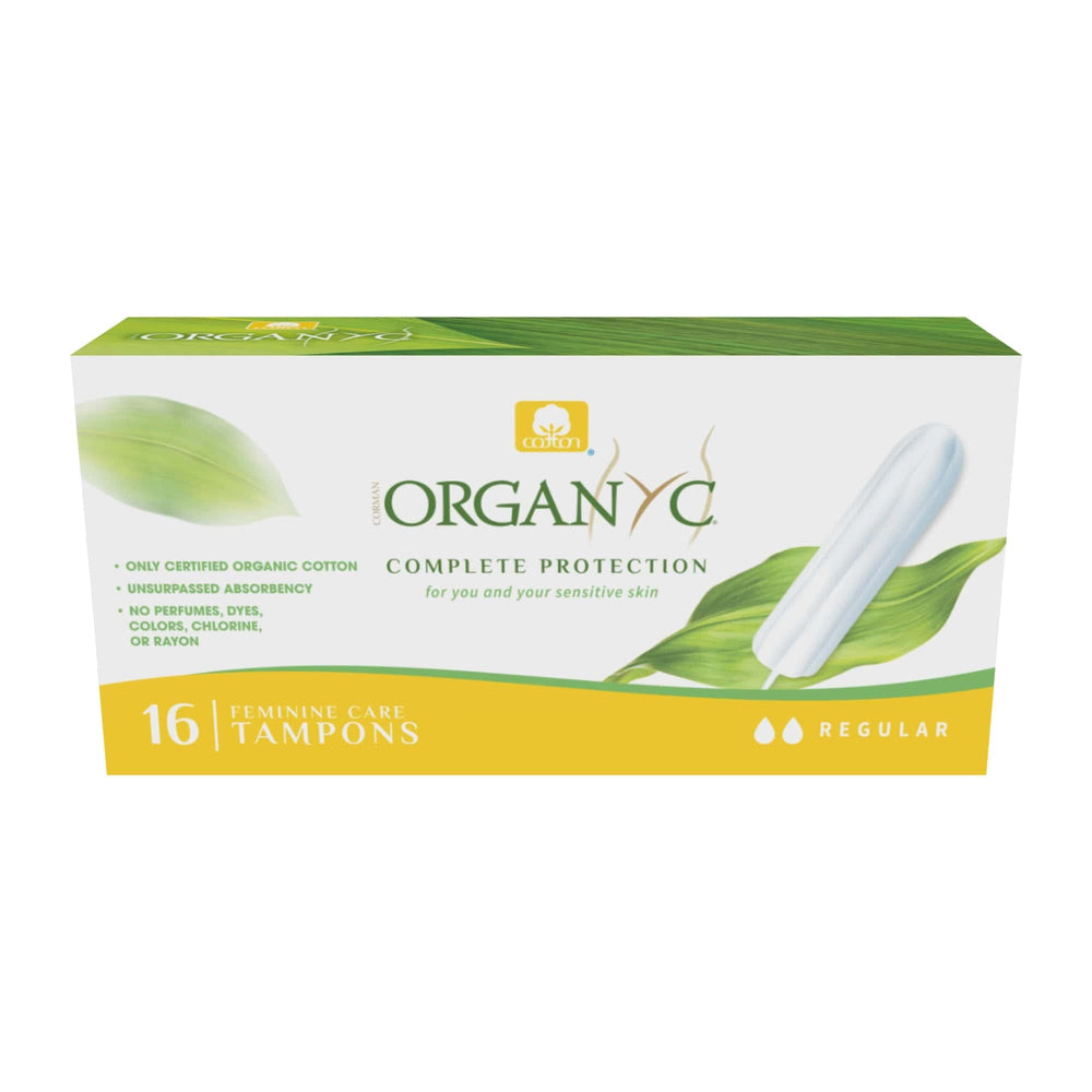 Organyc no-applicator tampon unwrapped, highlighting simple, comfortable use and reliable protection.